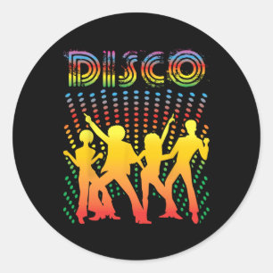 Disco - Vintages Tanzen Retro Disco Shirt Runder Aufkleber
