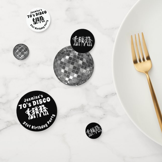 Disco zum Geburtstag | Silver Glitzer Ball Konfetti (Gruppe)