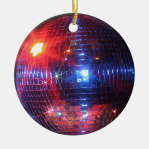 Discoball mit Laserstrahlen Keramikornament
