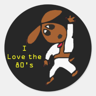 Discodox, ich Liebe der 80er Runder Aufkleber