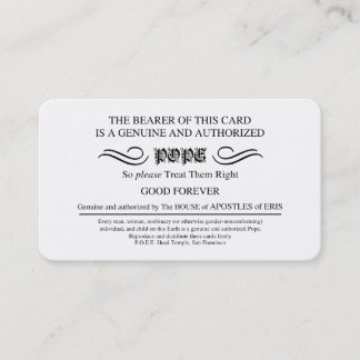 Discordian Pope Cards Visitenkarte