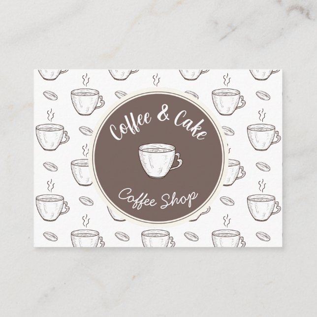 Discount and Logo Card for Small Coffee Shop Begleitkarte (Rückseite)