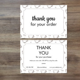 Discount and Thank you Card for Small Coffee Shop Begleitkarte