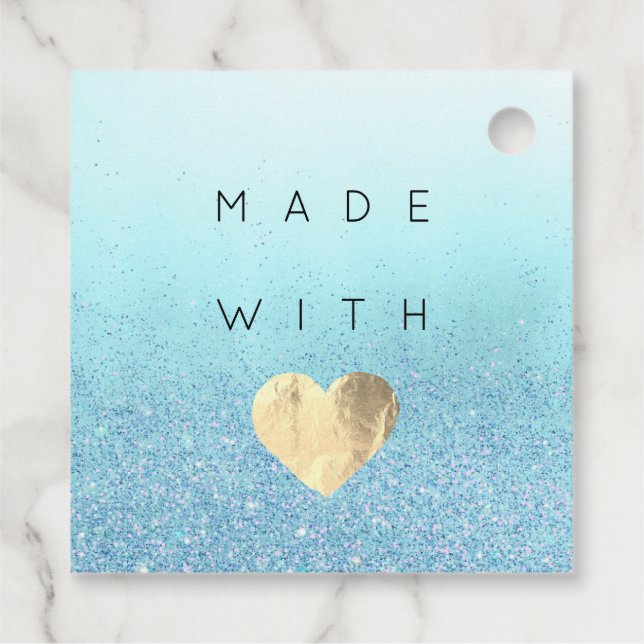 Discount-Code Logo Gold Heart Kraft Danke Blau Geschenkanhänger (Rückseite)