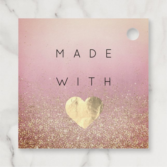 Discount-Code Logo Heart Kraft Danke Pulver Gold Geschenkanhänger (Rückseite)