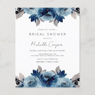 Discount Elegant Dusty Blue und Navy Floral