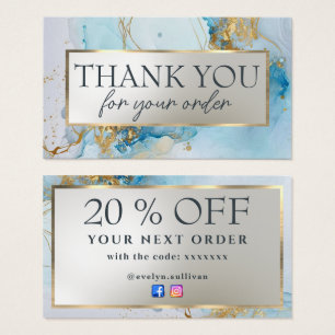 Discount-Karte mit blauem Tupfer
