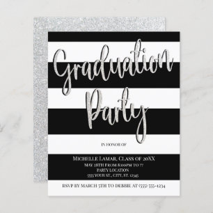 Discount Stripes Graduation Party Einladungen