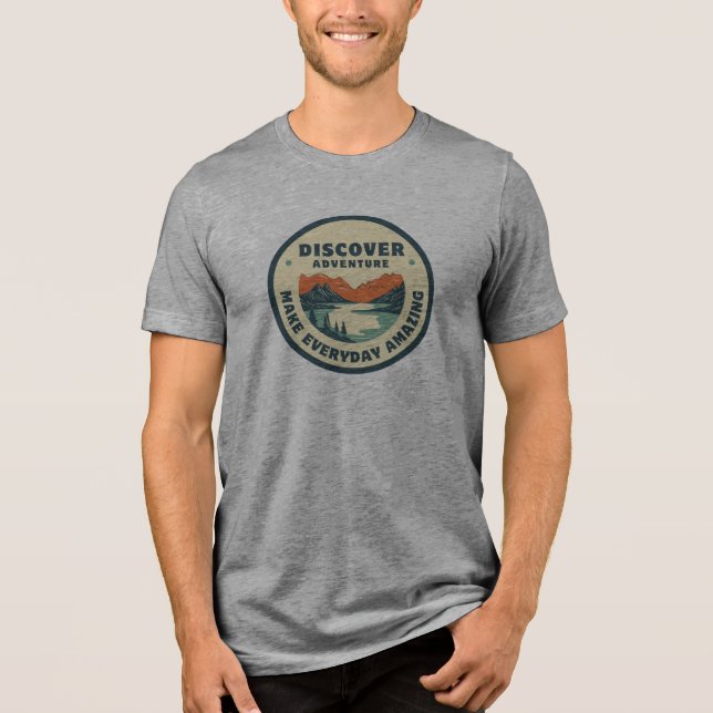 Discover Adventure Logo auf T-Shirt Tri-Blend Shirt (Vorderseite)