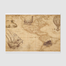 Discover America Vintage Map Seidenpapier