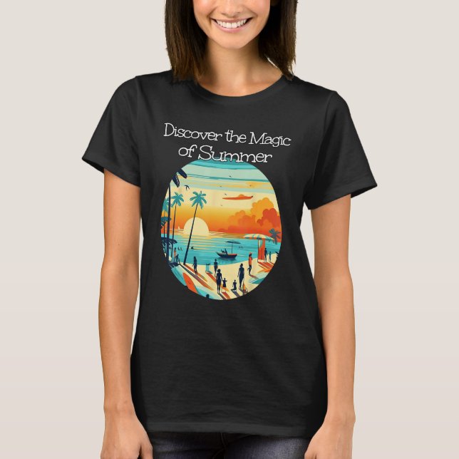 Discover the Magic of Sea and Sunset with Friends  T-Shirt (Vorderseite)
