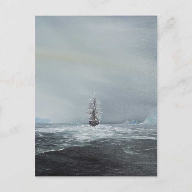 Discovery Captain Scott und Crew Postkarte (Vorderseite)