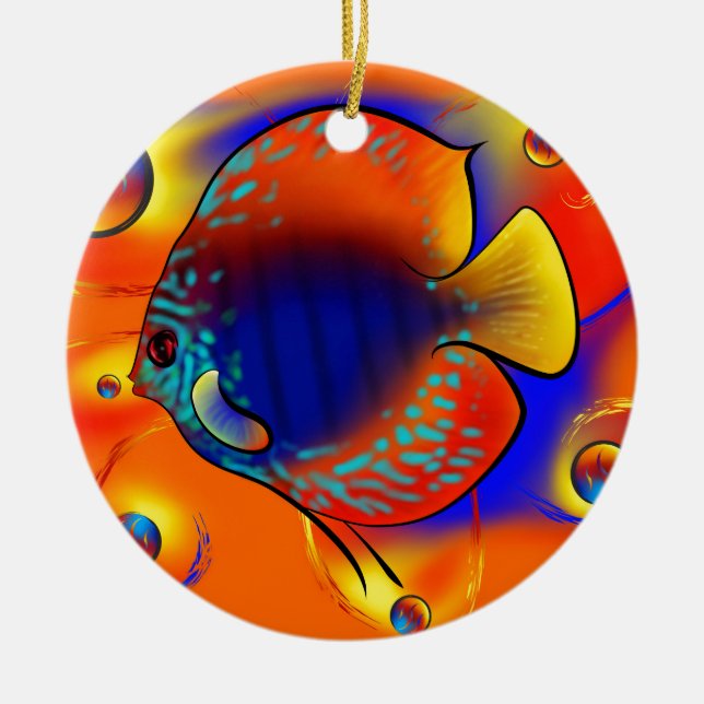 Discuremia V1 - abstrakte digitale Grafik Keramikornament (Vorne)