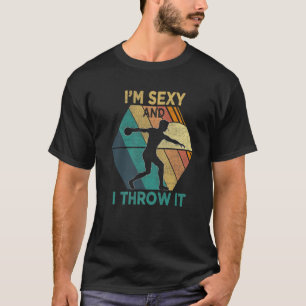 Discus wirft Vintage Disk-Threading-Spur und Feld T-Shirt