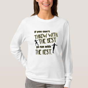 Discus-Wurf mit der Besten langen Hülse der Fraue T-Shirt