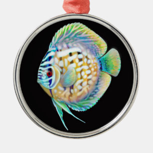 Discuscichlid-Aquarium-Fisch-Verzierung Silbernes Ornament