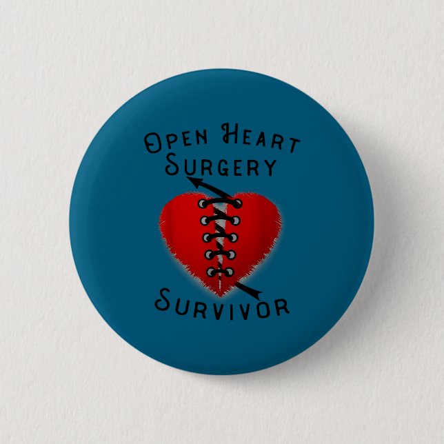 Disease Awareness Open Heart Surgery Survivor Ed H Button (Vorderseite)