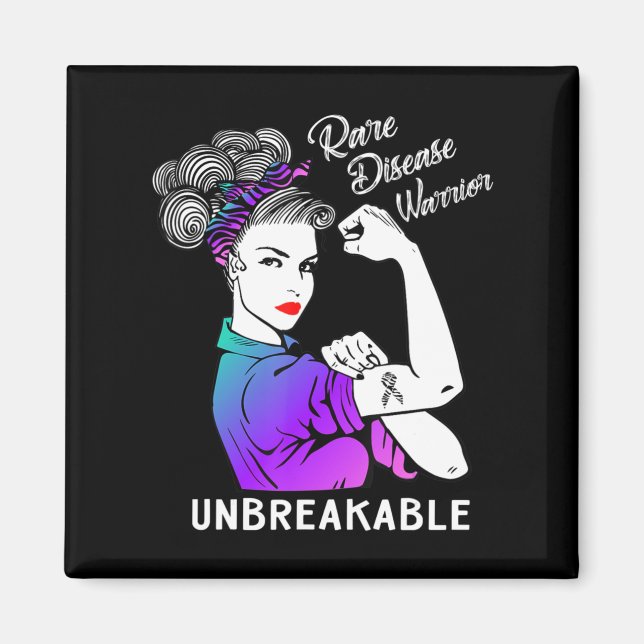 Disease Warrior Unbreakable T-Shirt Awareness Magnet (Vorne)