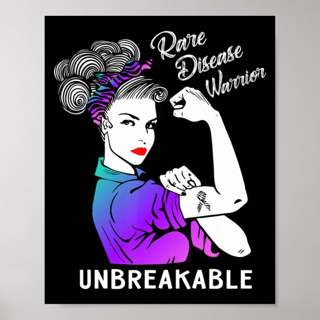 Disease Warrior Unbreakable T-Shirt Awareness Poster (Vorne)