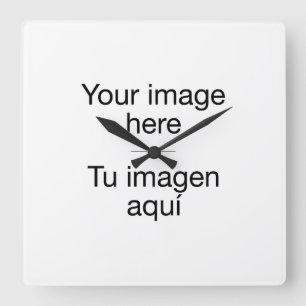 Diseña reloj de pared en blanco con tu foto quadratische wanduhr