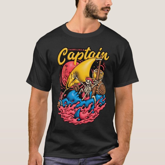 Diseño 3D Think Like a Captain T-Shirt (Vorderseite)