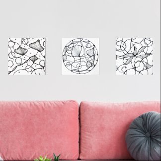 Diseño abstracto hecho a mano flores bilderwand sets