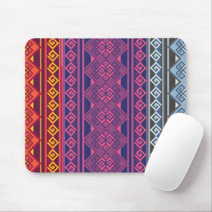 Diseño Andino Azul, Naranja y Magenta Mousepad
