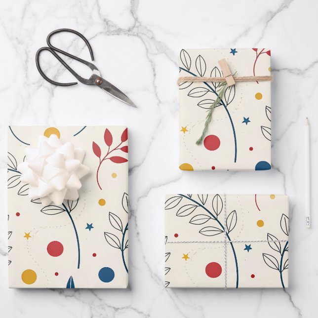 Diseño floral geschenkpapier set (Vorderseite)