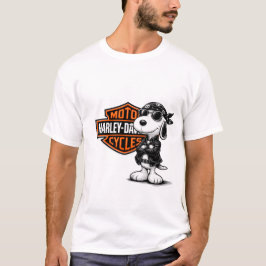Diseño Moto harley Snoopy T-Shirt