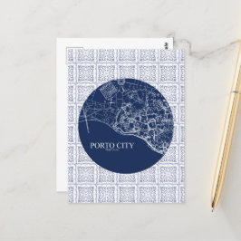 Diseño personalizado de mapa de la ciudad de Porto Postkarte