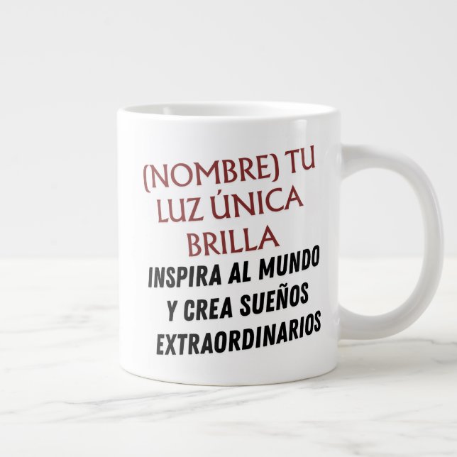 DISEÑO REGALO PERSONALIZADO (NOMBRE)ENERGÍAINSPIRA Jumbo-Tasse (Rechts)