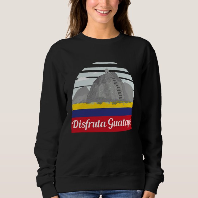 Disfruta Guatape Colombia Skyline Silhouette Outli Sweatshirt (Vorderseite)
