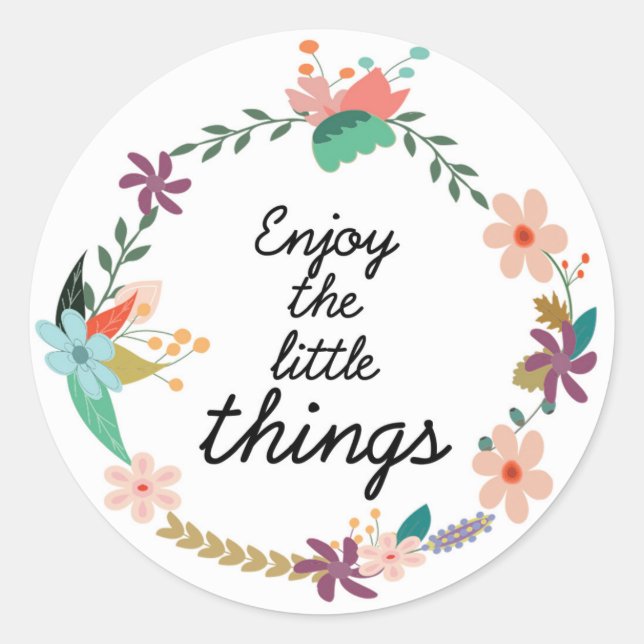 disfruta las pequeñas cosas runder aufkleber (Vorderseite)
