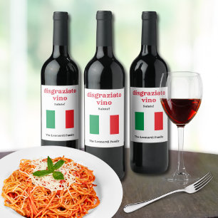 Disgraziato Vino vollständig kundenspezifisch Weinetikett