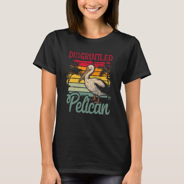 Disgruntled Pelican Vintage Sunset Animal  Pelican T-Shirt (Vorderseite)