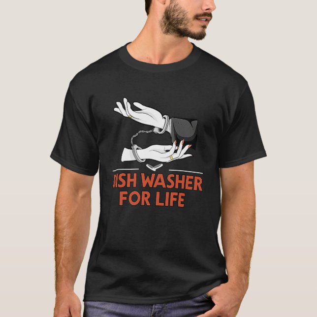 Dish Washer for Life Groom Dad Jokes Husband To Be T-Shirt (Vorderseite)