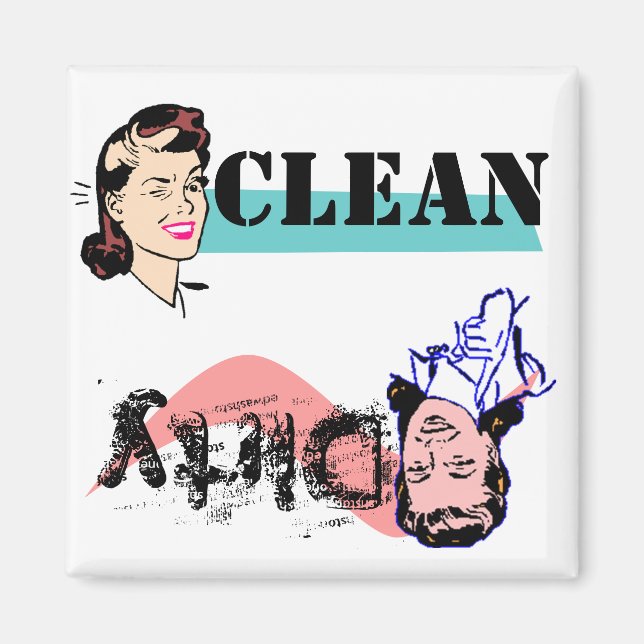 Dish Washer Magnet Finger Wag Dirty vs Wink Clean (Vorne)