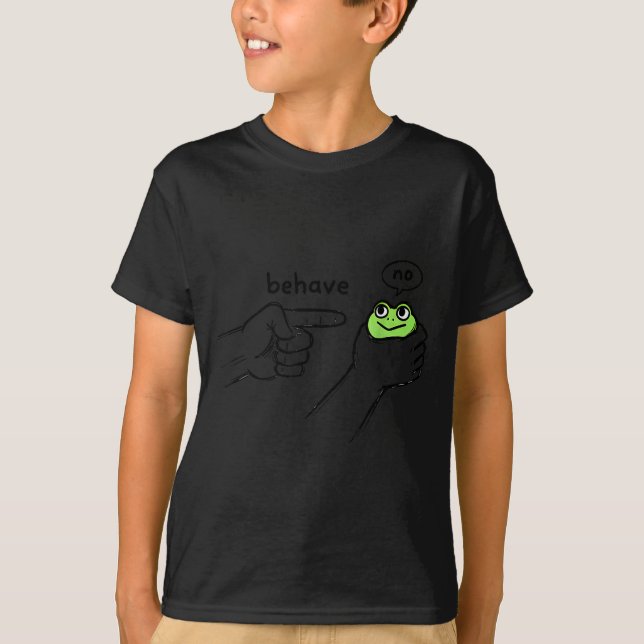 Dishonest Frog Funny Frog Meme Behave No Cartoon D T-Shirt (Vorderseite)