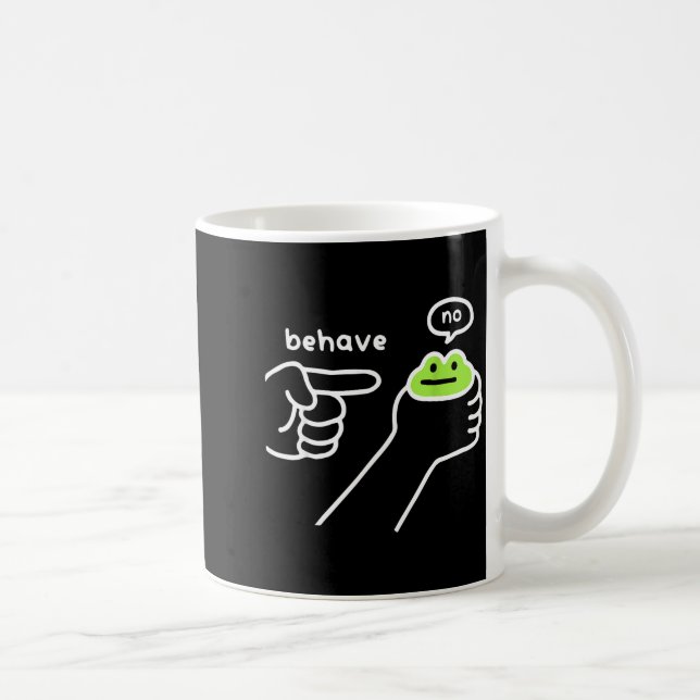 Dishonest Frog Funny Frog Meme Behave No Cartoon M Kaffeetasse (Rechts)