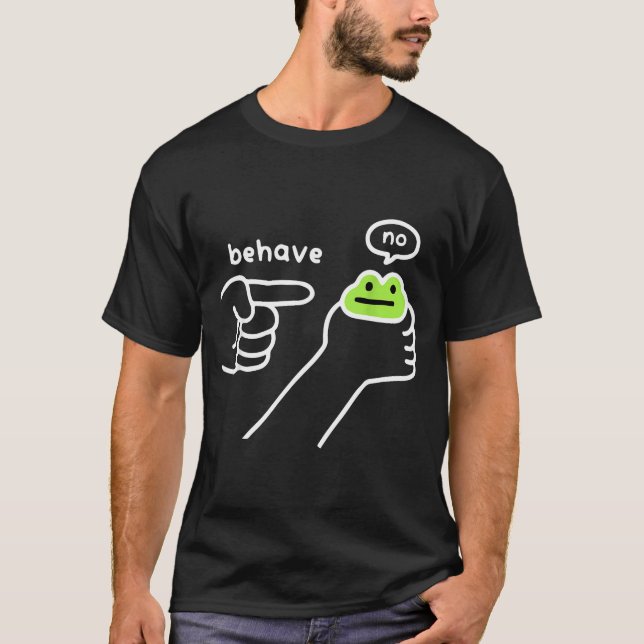 Dishonest Frog Funny Frog Meme Behave No Cartoon M T-Shirt (Vorderseite)