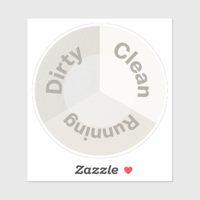 Dishwasher Clean Dirty Running Reversible Kitchen Aufkleber (Blatt)