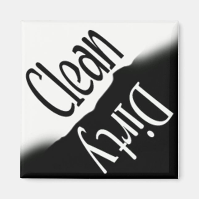 DISHWASHER MAGNET - SQUARE B&W (Vorne)