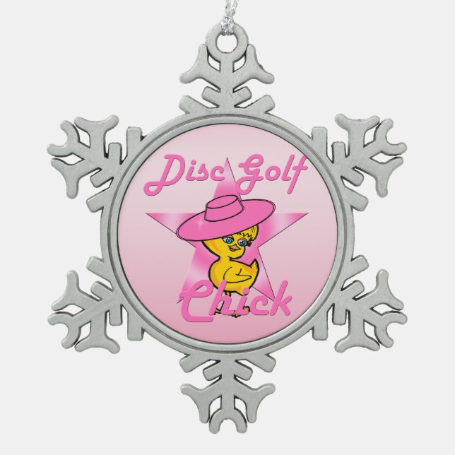 Disk Golf #8 Schneeflocken Zinn-Ornament (Vorderseite)