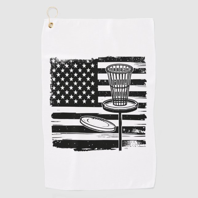 Disk Golf American Flag Golfhandtuch (Vorderseite)
