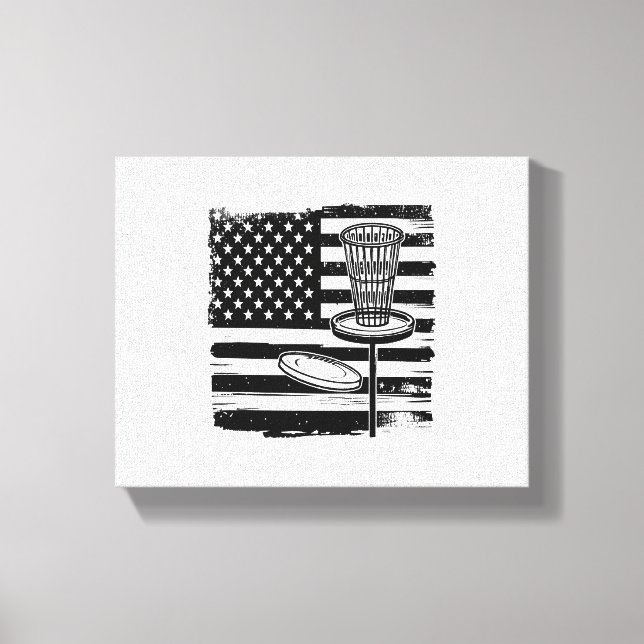 Disk Golf American Flag Leinwanddruck (Vorderseite)
