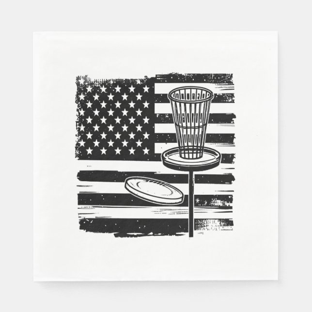 Disk Golf American Flag Serviette (Vorderseite)