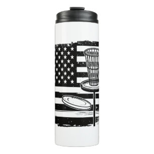Disk Golf American Flag Thermosbecher