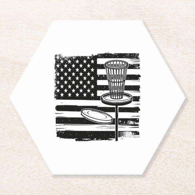 Disk Golf American Flag Untersetzer (Vorderseite)