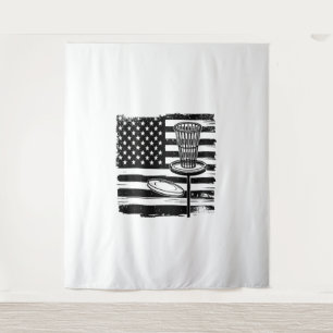 Disk Golf American Flag Wandteppich