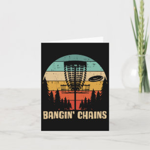 Disk Golf Bangin Chains Retro Frisbee Golfer Frolf Karte